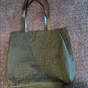 Black on black fendi tote